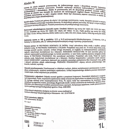 Flüssigkeit zum Reinigen und Desinfizieren von Friseurwerkzeugen Medisept Alodes N 1000 ml