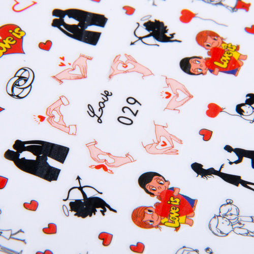 Adhesivos finos para uñas con motivos de San Valentín, n.º 029