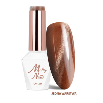 LED/UV Gel Polish Browns Cat Eye Metallic No. 216 MollyNails HEMA/Di-HEMA Free 8g
