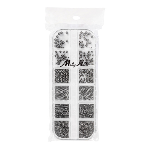 Kasetka z ozdobami bulion Molly Nails czarny black 1000 sztuk
