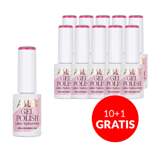 10 + 1 gratuit : Vernis hybride LED/UV Gel Polish Pinks PI11 Coral AlleLac sans HEMA/Di-HEMA, 6 g