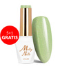5+1 безкоштовно Гібридний лак Molly Nails Green Party Glitter Green без HEMA/Di-HEMA, 8 г, № 81