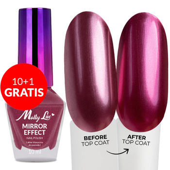10+1gratis Lakier klasyczny MollyLac Mirror efekt lustrzany/metaliczny Nr 08 10 ml