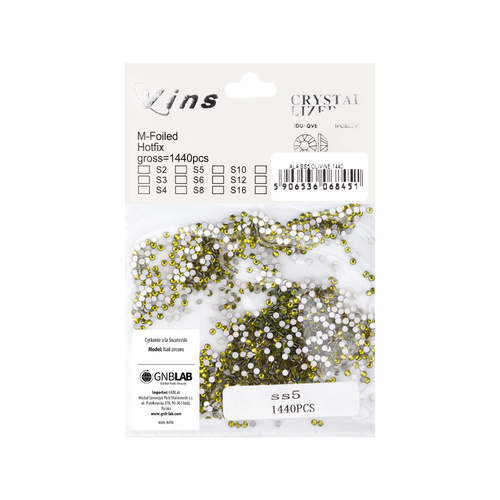 Cyrkonie do paznokci szklane SS5 Olivine ok.1440 szt. paczka