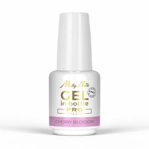 10 + 1 gratis: Aufbau-Gel in der Flasche mit Pinsel „Gel in Bottle“ von Molly Nails Pro Salon Cherry Blossom, HEMA/Di-HEMA-frei, 15 g