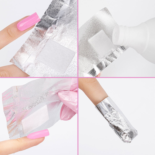 Feuilles pour le démaquillage des vernis hybrides Gel Lack Off AlleLac, 100 pièces