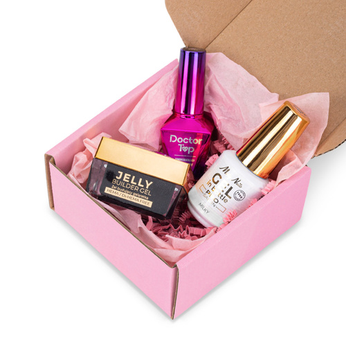 Molly Nails PRO MATCH SYSTEM 2+1 Milky 2 gel modellanti + Doctor Top 10 g