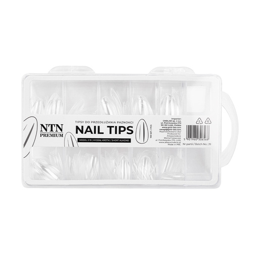 Tipsy do szybkiego przedłużania paznokci Nail Tips NTN Premium migdał krótki 100 szt