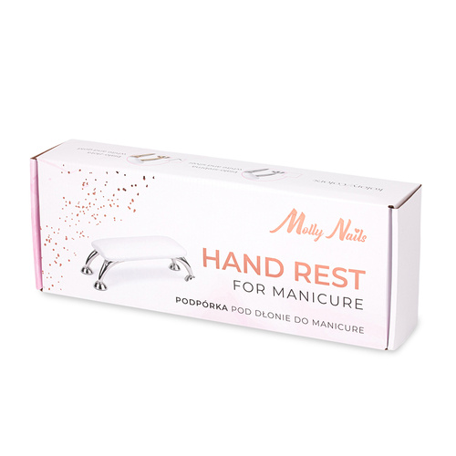 Podpórka do manicure na złotych nóżkach MollyNails biała