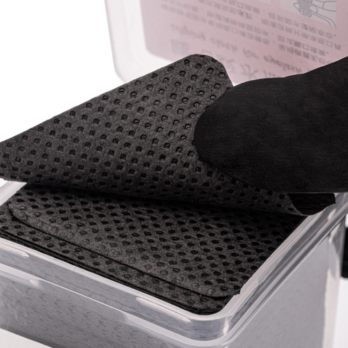 Disques démaquillants non pelucheux perforés pour les ongles, noirs, 5 x 5 cm, 200 pièces