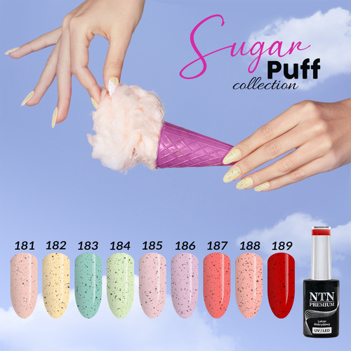 Campionario NTN Premium Sugar Puff Collection lucido e opaco, 9 colori