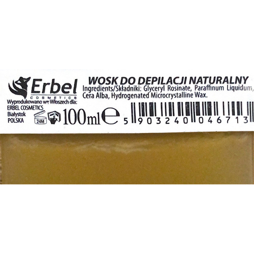 Wosk do depilacji wąska rolka Erbel Miód 100 ml