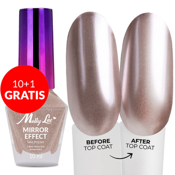 10+1gratis Lakier klasyczny MollyLac Mirror efekt lustrzany/metaliczny Nr 12 10 ml