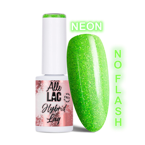 10 + 1 gratis. Esmalte híbrido LED/UV Gel Polish Greens Flash Glitter Green AlleLac sin HEMA/Di-HEMA, 6 g