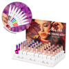 Confezione da 55 pezzi: 45 smalti ibridi MollyNails The Trend Edit senza Hema/di-Hema da 8 g + 5 basi S.O.S. Fiber Angel Pink da 10 g, 45 modelli di bastoncini, espositore