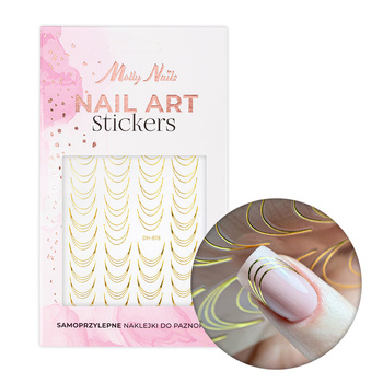 Autocollants pour ongles / French / Ligne du sourire française, MollyNails DH-808 gold, 39 pièces