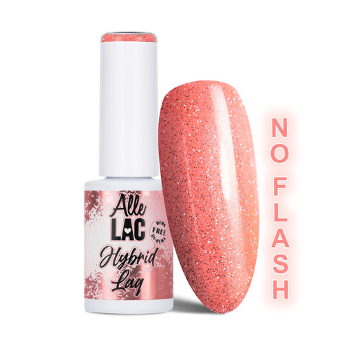 Esmalte híbrido LED/UV Gel Polish Oranges Flash Glitter Light Orange AlleLac sin HEMA/Di-HEMA, 6 g