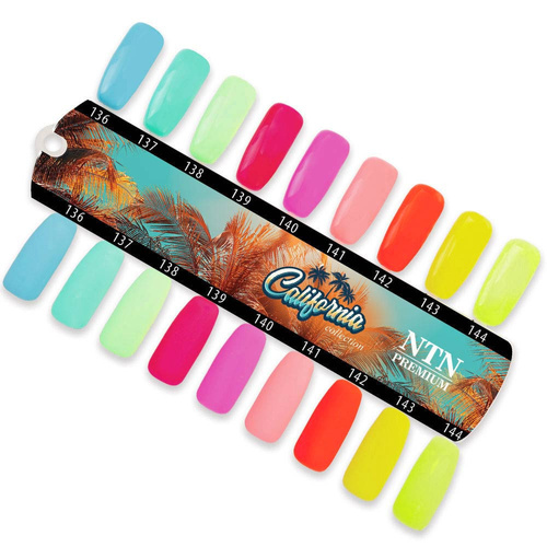 10+2gratis Lakier hybrydowy NTN Premium California Collection Neon HEMA/Di-HEMA Free 5g Nr 142