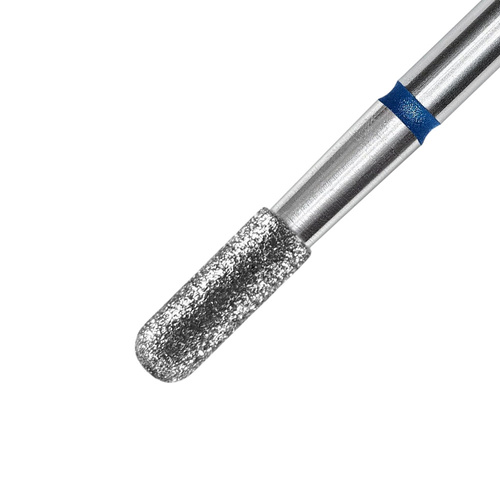 Fresa de diamante cilíndrica redondeada Staleks Pro Expert azul 2,3/8 mm