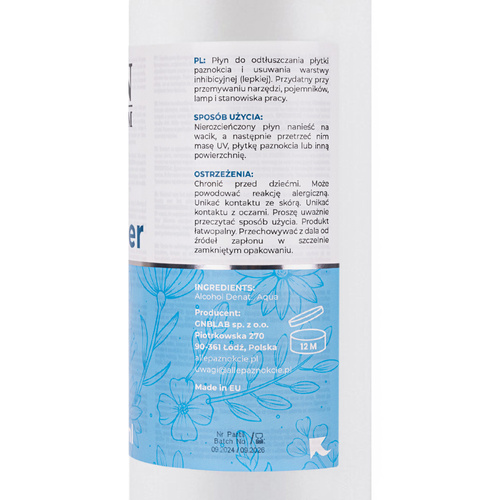 48 шт. Cleaner NTN Premium — рідина для знежирення нігтьової пластини, 500 мл, ET