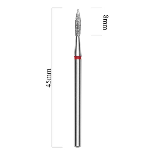 Diamantfräser „Flame“, spitz, rot, Staleks Expert, 2,3/8 mm