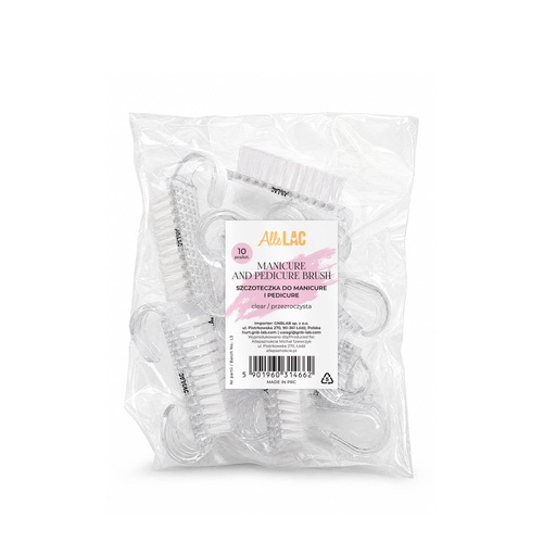 Spazzolino per manicure e polvere, piccolo, trasparente AlleLac , 10 pezzi