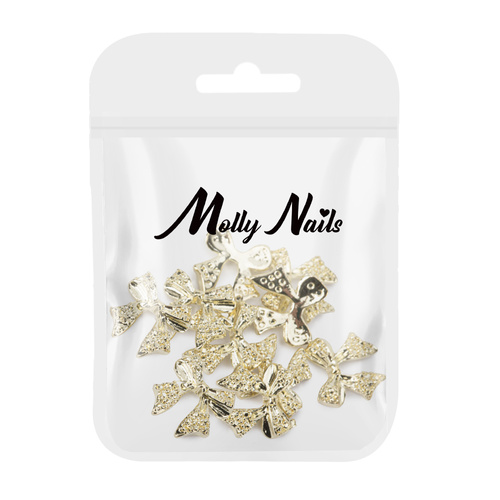 Ozdoby do paznokci kokardki 3D Molly Nails Nr 4 10 szt