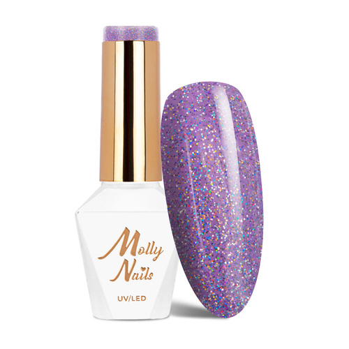 Vernis hybride MollyNails Winter Crystalize Birthday Girl sans HEMA/Di-HEMA, 8 g, n° 224