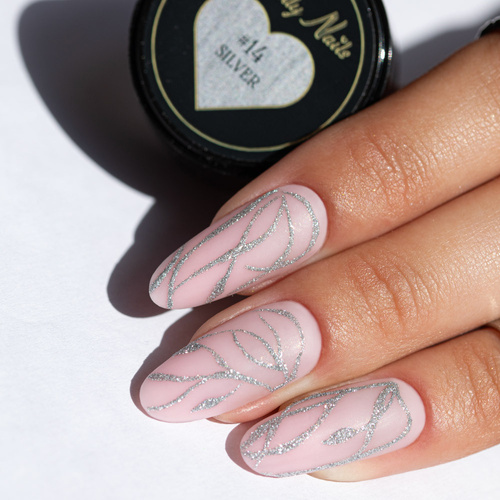 Pasta para decoraciones ProArt Paste Molly Nails Silver sin HEMA ni Di-HEMA, 5 g, n.º 14