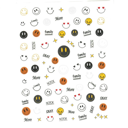 Adhesivos finos para uñas con emojis, n.º 1024