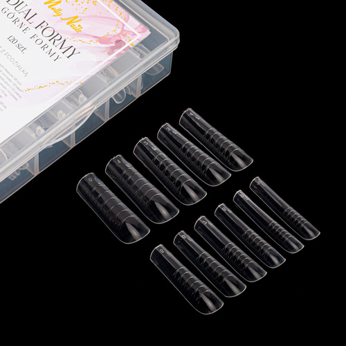 Górne formy dual do budowy paznokci z podziałką Molly Nails kwadrat 120 szt