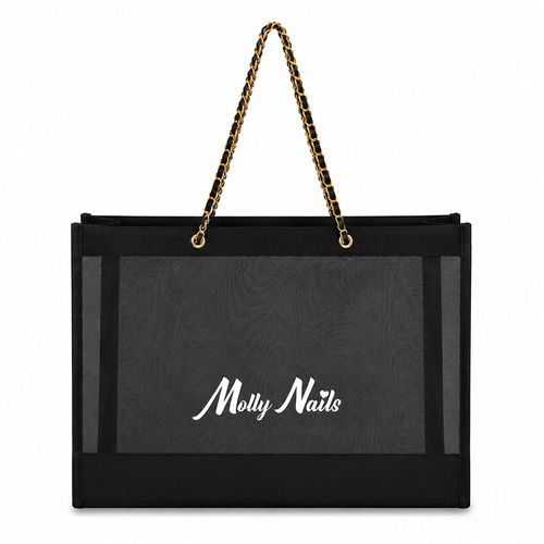 10 + 1 gratis: Bolsa de tela para el almuerzo, negra, de MollyNails