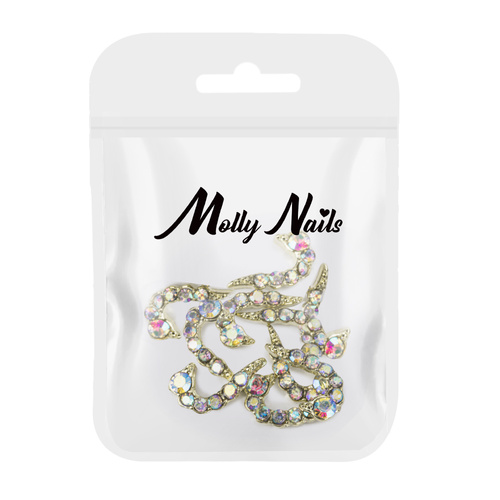 Ozdoby do paznokci serce 3D Molly Nails 3D A/B diamond 10 szt