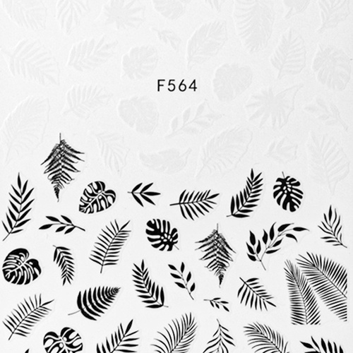Thin self-adhesive nail stickers, leaves F564 MollyNails