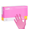 Одноразові діагностичні та захисні нітрилові рукавички Easycare nitrile Pink, розмір M, рожеві, 100 шт.