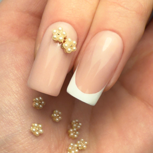 Décorations pour ongles : fleurs en perles 3D Molly Nails n° 1, 10 pièces