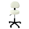 Taboret kosmetyczny BASIC z oparciem CO biały CN03221
