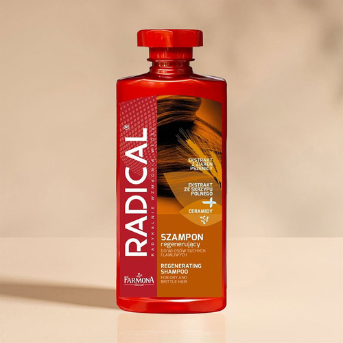 Champú regenerador para cabello seco y quebradizo Farmona Radical, 400 ml