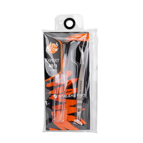 Eyelash tweezers L 65' Staleks Expert 40 TYPE 12
