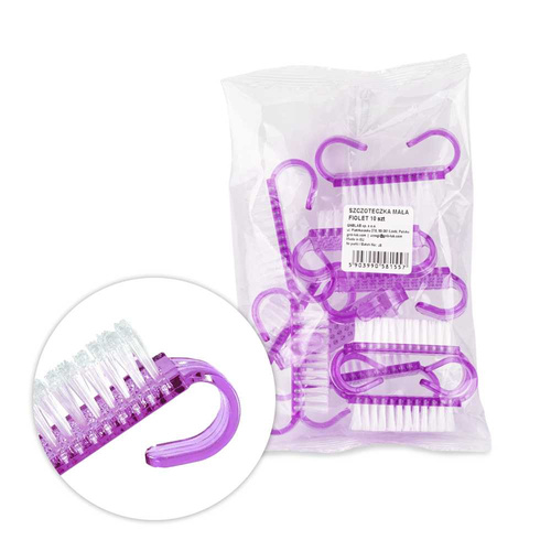 Small purple manicure and dust brush, 10 pieces