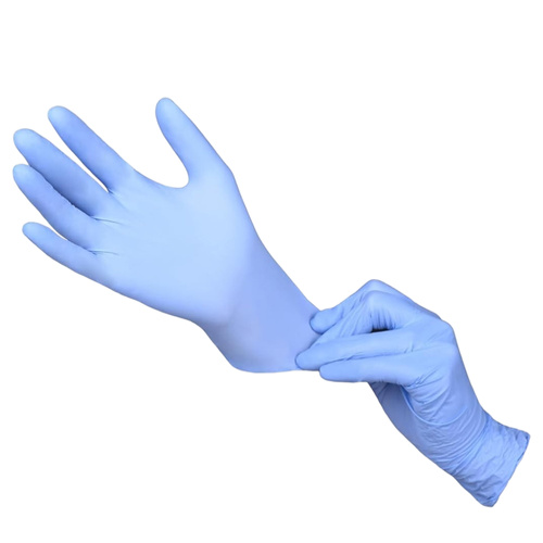 10 paia di guanti monouso in nitrile per uso diagnostico e protettivo Diamante, taglia L, blu-viola, 100 pezzi