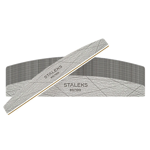 Staleks SMART 40 25-Piece Set of 80/100 Mineral Nail Files (Boat-Shaped, Half-Moon)