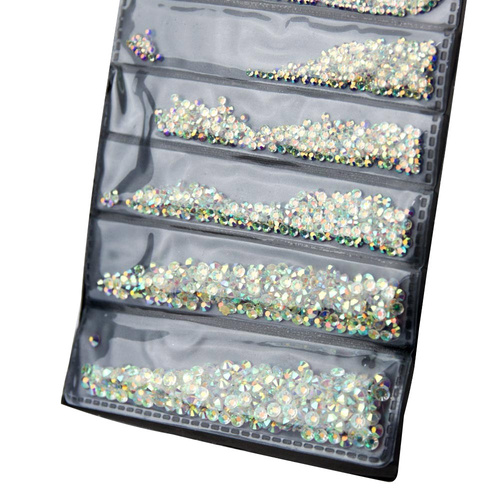 Glas-Strasssteine für Nägel C-1 Crystal AB Mix, Größe ca. 1440 Stück pro Packung