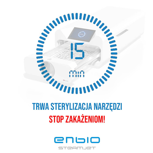 Autoklaw Enbio S LED Light + Filtr Wody GRATIS + Paszport techniczny + Certyfikat Bezpieczeństwa GRATIS biały