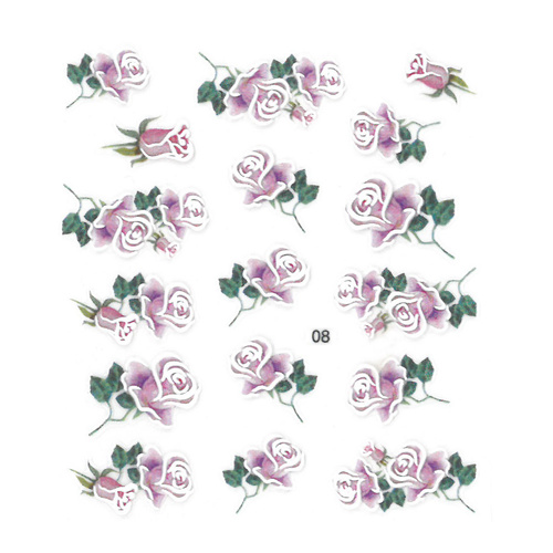 Adesivi per unghie autoadesivi 5D fiori n. 8