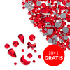 Decorazioni per unghie MollyNails: strass rossi assortiti, 150 pezzi