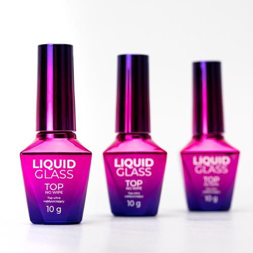 Top Liquid Glass Molly Nails no wipe bez przemywania HEMA/Di-HEMA Free clear 10g
