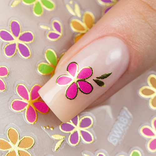 Thin, Self-Adhesive Leaf Nail Stickers SW-A87
