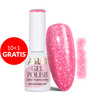 10 + 1 gratis. Esmalte híbrido LED/UV Gel Polish Pinks Flash Glitter Light Pink AlleLac sin HEMA/Di-HEMA, 6 g