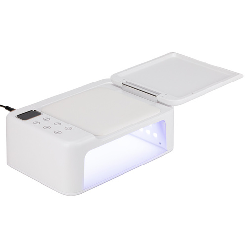 Лампа для нігтів з підставкою UV/LED 168 Вт No Name для гібридних лаків, гелів та акрилогелів, біла, Z22